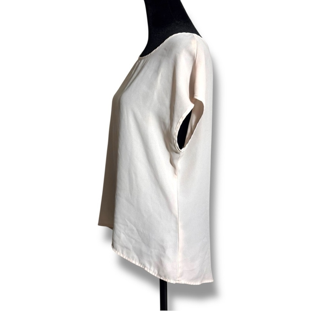 Ali & Kris Cream Pale Pink Cap Sleeve Shear Lightweight Blouse - Picture 4 of 15
